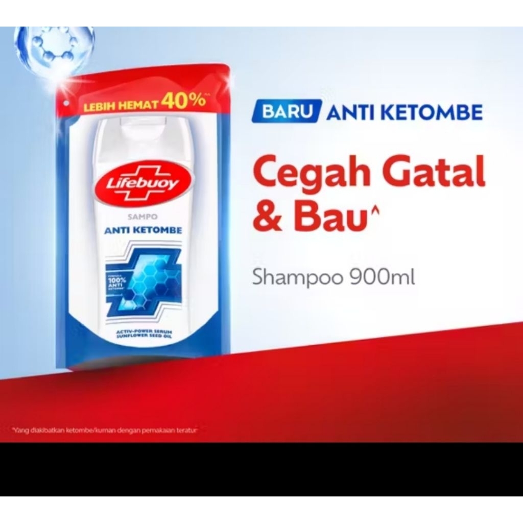 LIFEBUOY SHAMPOO ANTI KETOMBE 900 ML / LIFEBUOY SHAMPOO ANTI DANDRUFF 900 ML / LIFEBUOY BIRU REFILL