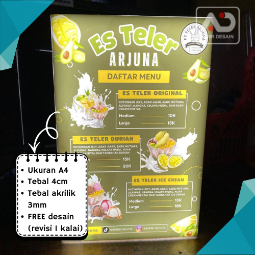 AKRILIK LED MENU / NEON BOX MINI / BOX AKRILIK MENU