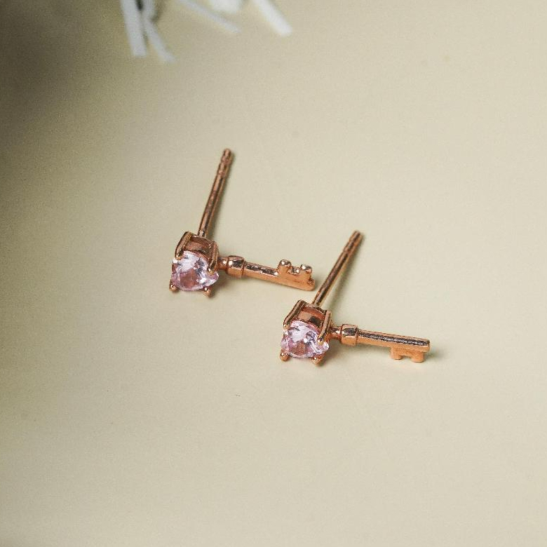 ILY Gold Anting Emas 9K Model Kunci Rose Gold 00002778