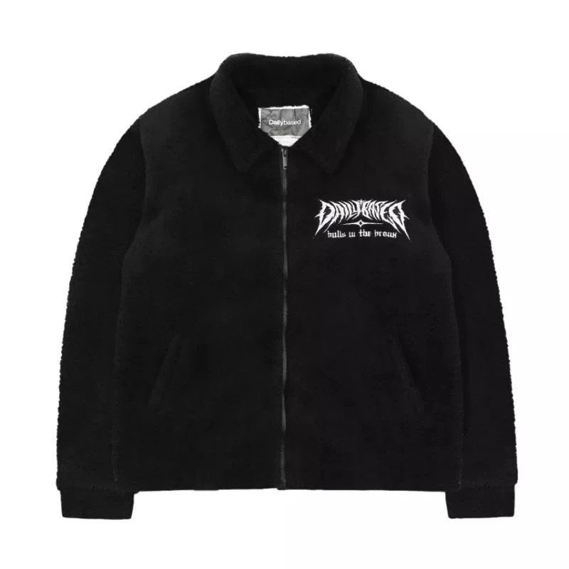 Sherpa Jaket Bulls Black jaket bulu hitam hangat
