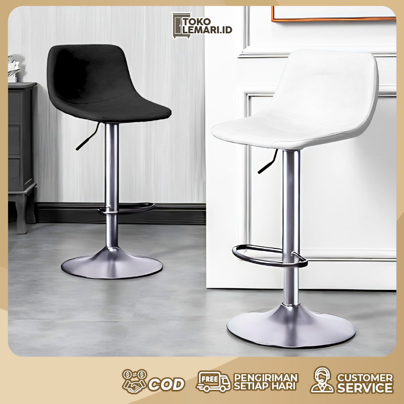 Tokolemari Kursi Bar - Kursi Makan - Kursi Minimalis - Kursi Mini Bar Kursi Hidrolik Besi Chrome