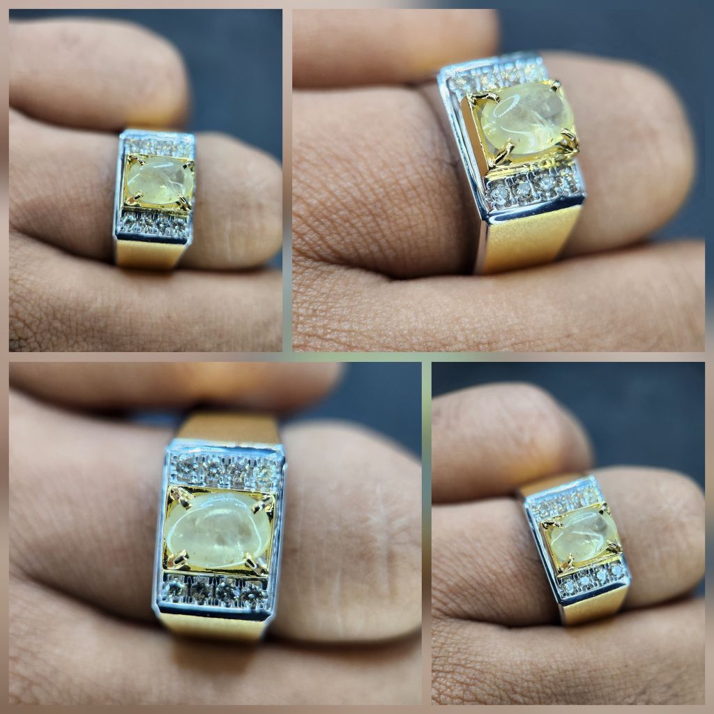 spesial cincin pria mewah mata yakut(Srilangka)mix berlian asli eropah