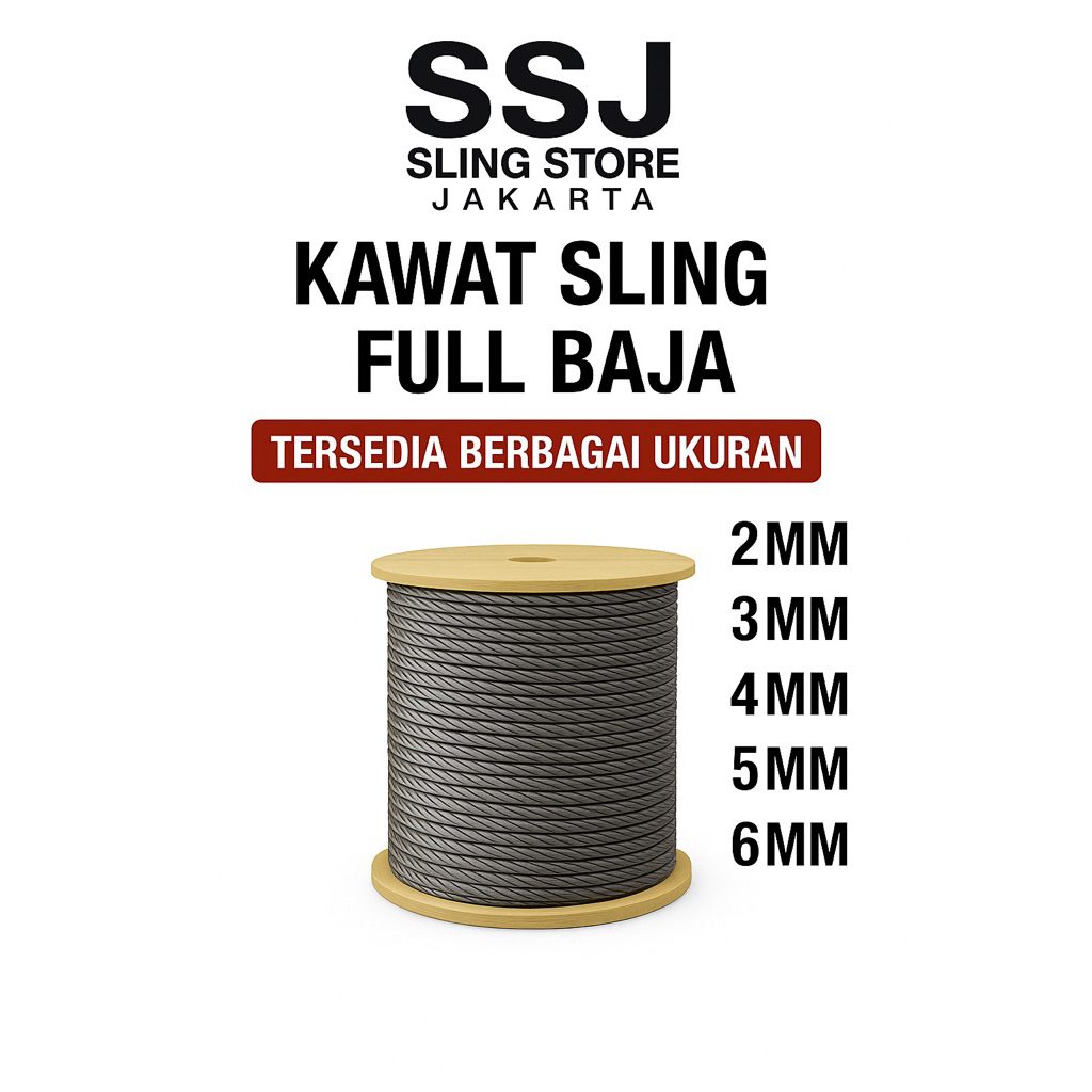 SLING BAJA 2mm 3mm 4mm 5mm 6mm/ KAWAT SLING BAJA 2mm 3mm 4mm 5mm 6mm