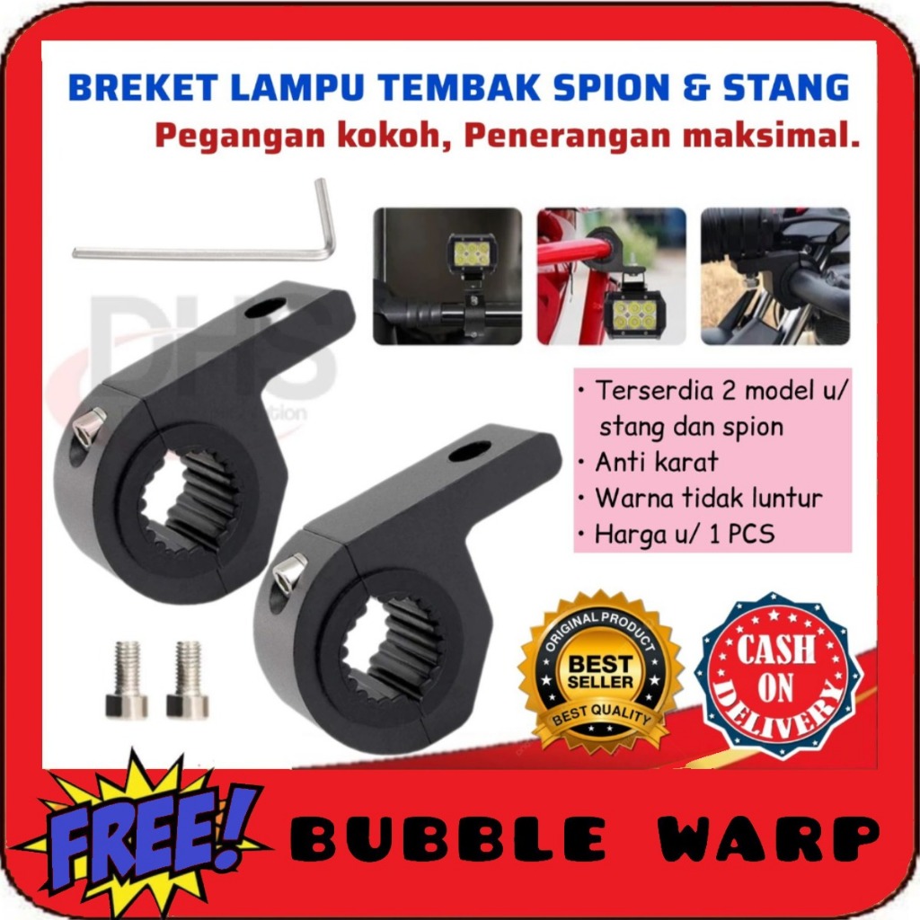 dudukan lampu sorot led Crashbar bracket breket klem stang motor Holder stang spion lampu tembak