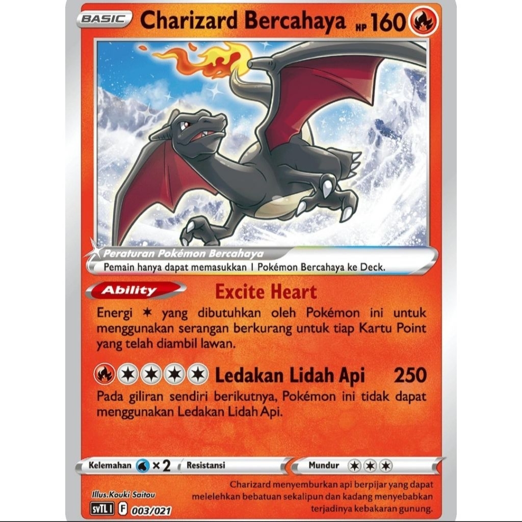 Tcg Pokemon Charizard Bercahaya