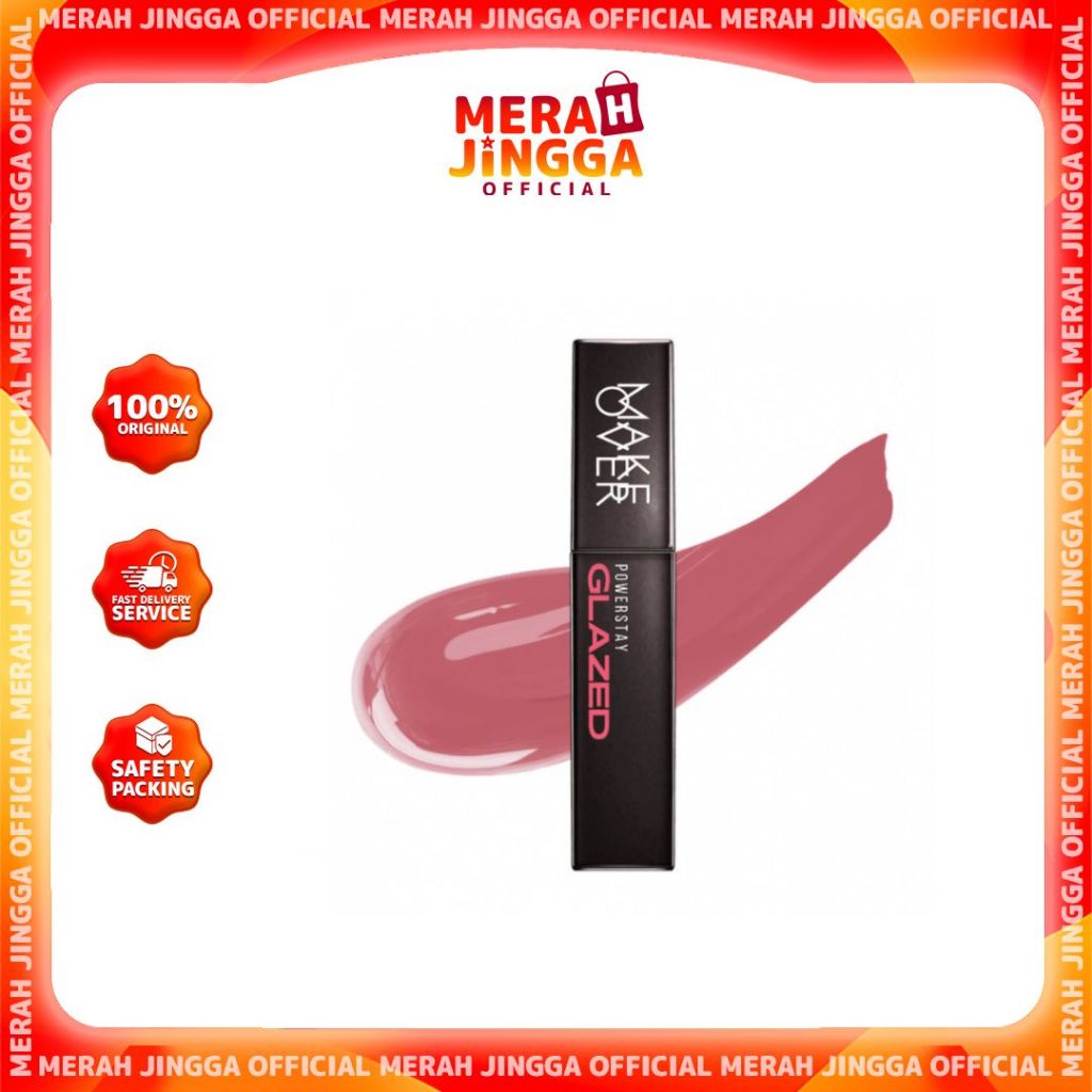 MAKE OVER Powerstay Glazed Lock Lip Pigment - Plump Glazed - Lip Gloss | Merah Jingga Official