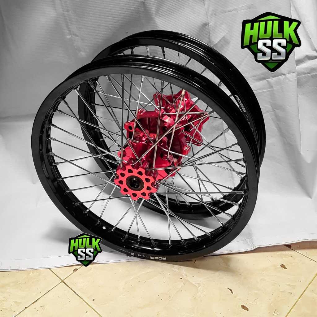 WHEELSET VELGSET VELG SET SUPERMOTO CRF KLX SEMI CACING TINGGAL PASANG Supra Megapro