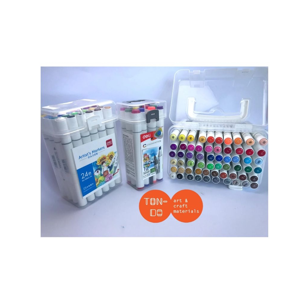 Deli Color Water-based Double Tip Marker Spidol Ujung Ganda set