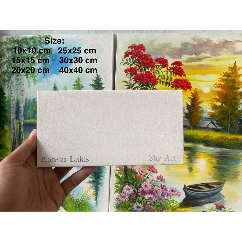 Paket kanvas+bingkai  | Kanvas Mini | kanvas lukis | kanvas anak | kanvas 10x10 | 15x15 | 20x20 | 30