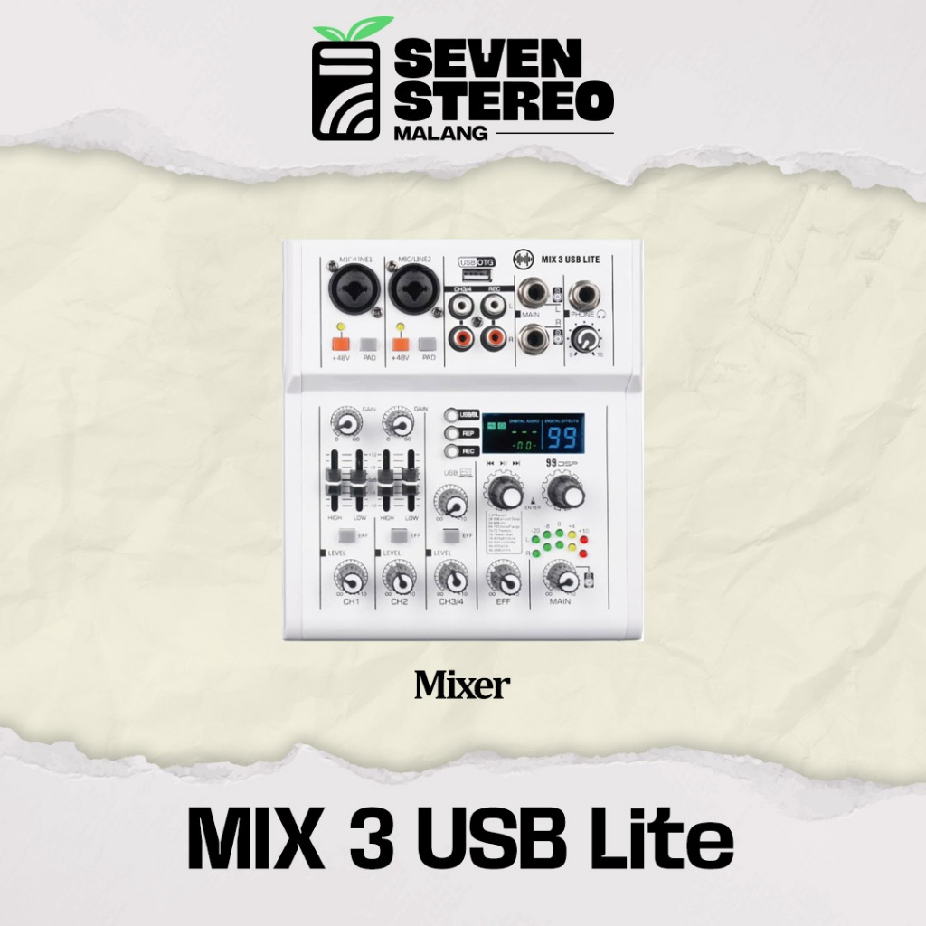 Wave Audio Wave MIX3USB Lite – Mixer USB Ringkas untuk Rekaman