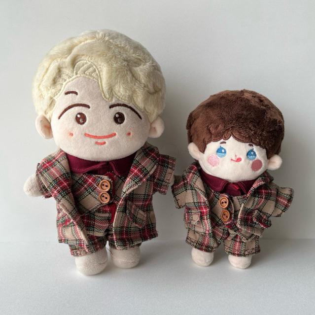[20cm & 15cm] SET LONG COAT VEST ENGLISHMAN SUIT | Kpop Cotton Doll Clothes Suit Vest
