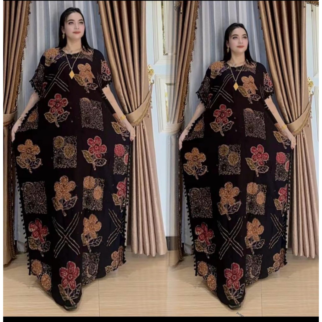 Daster lowo thasel pompom panjang