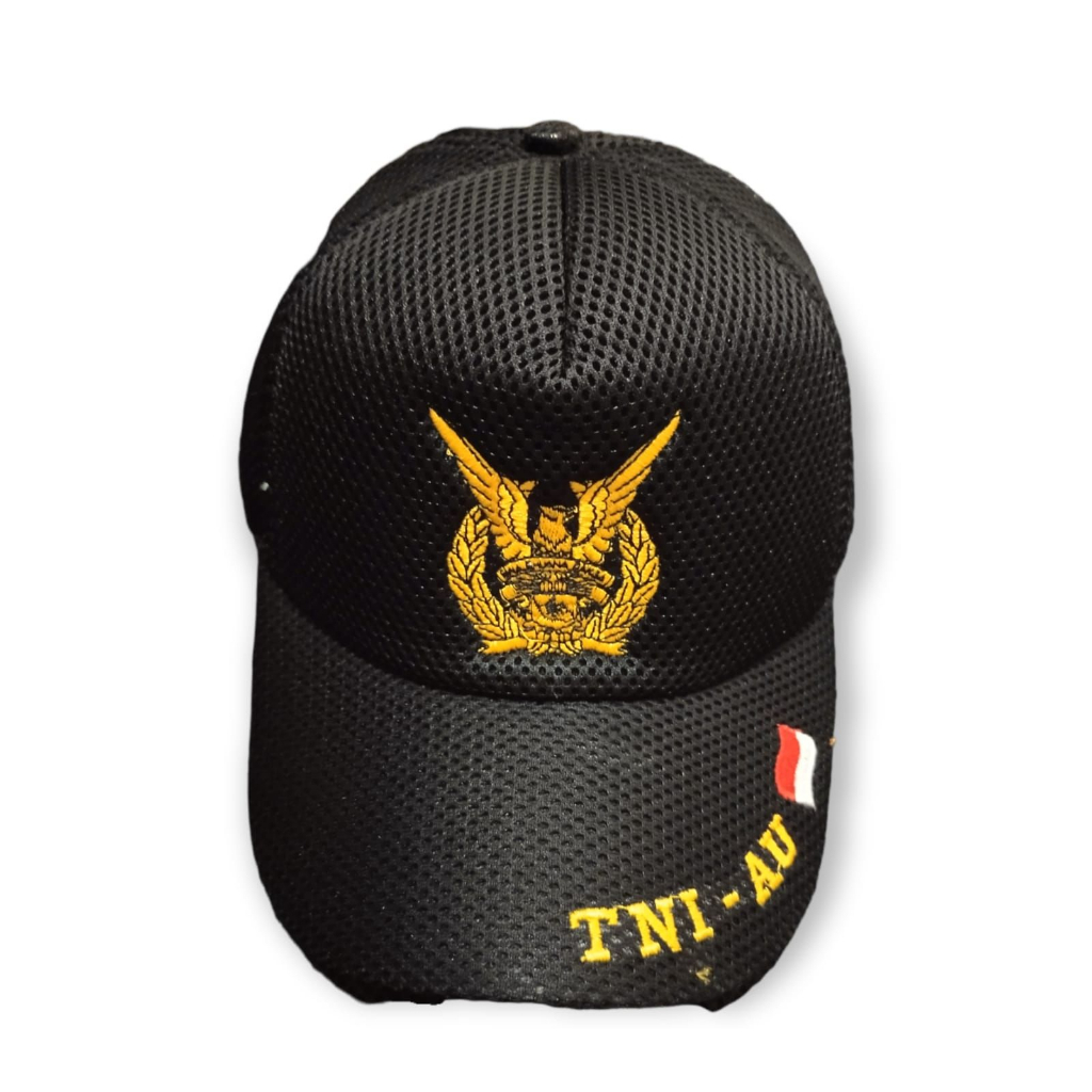 Topi jaring bahan  Double mesh bordir TNI AU