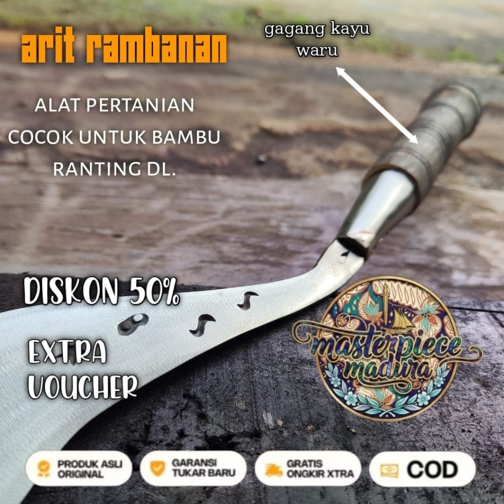 kualitas premium arit rumput  khusus ramban  full baja besi cap bintang 9$$