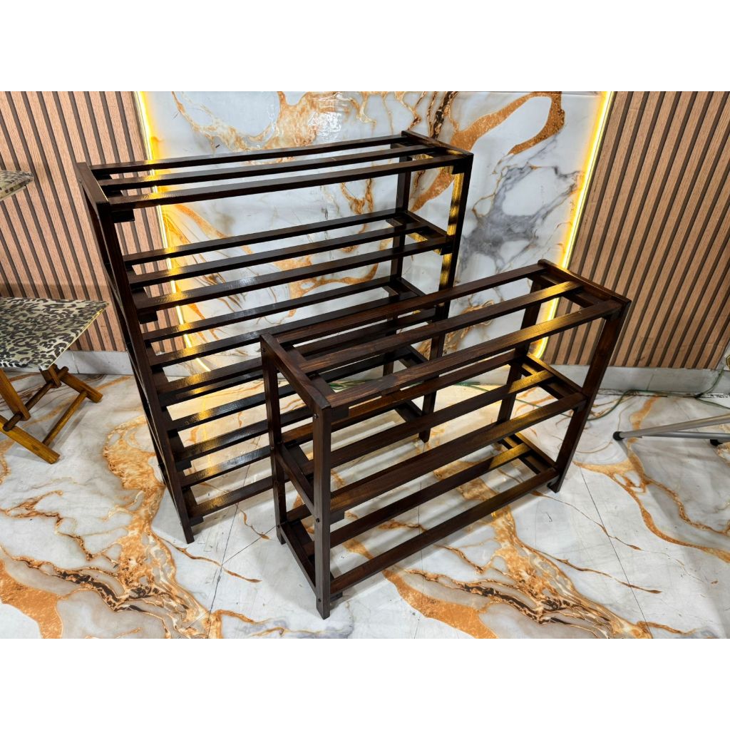 Rak Sepatu Kayu / Rak sepatu 3 susun 5 susun / Tempat penyimpan sepatu High Quality