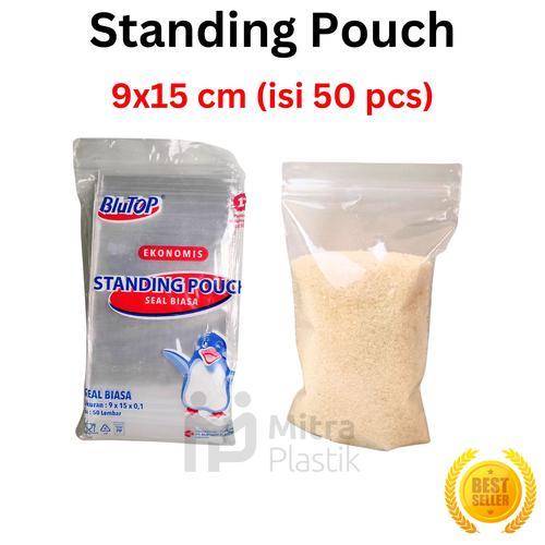 [ 50 pcs] Standing Pouch Stp Blutop Biasa & Double Seal Lebar 9X15/10X17,5/10X17,6 Premium