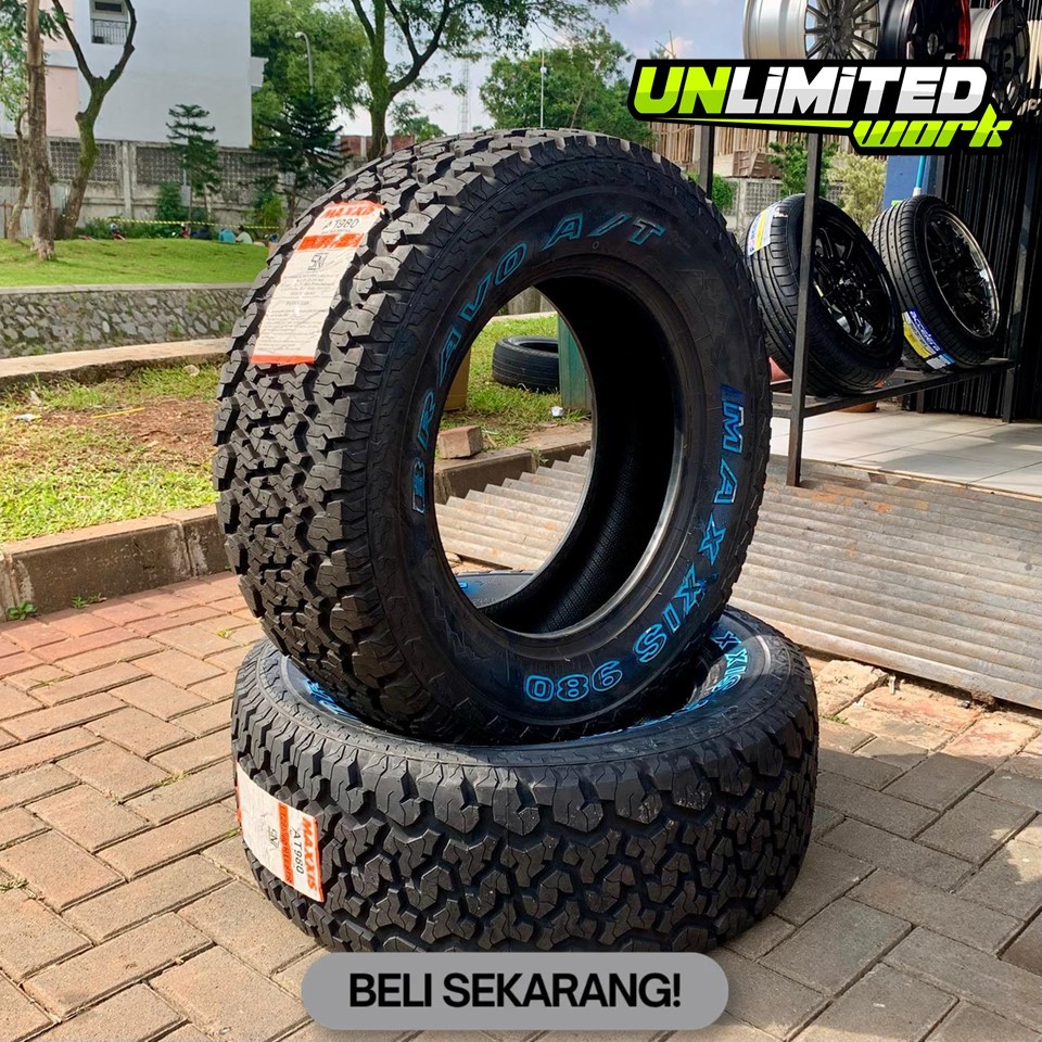 Ban Mobil Semi Offroad Ring 17 Maxxis Bravo A/T 980 Ukuran 265 65 R17 List Putih Termurah Ban R17