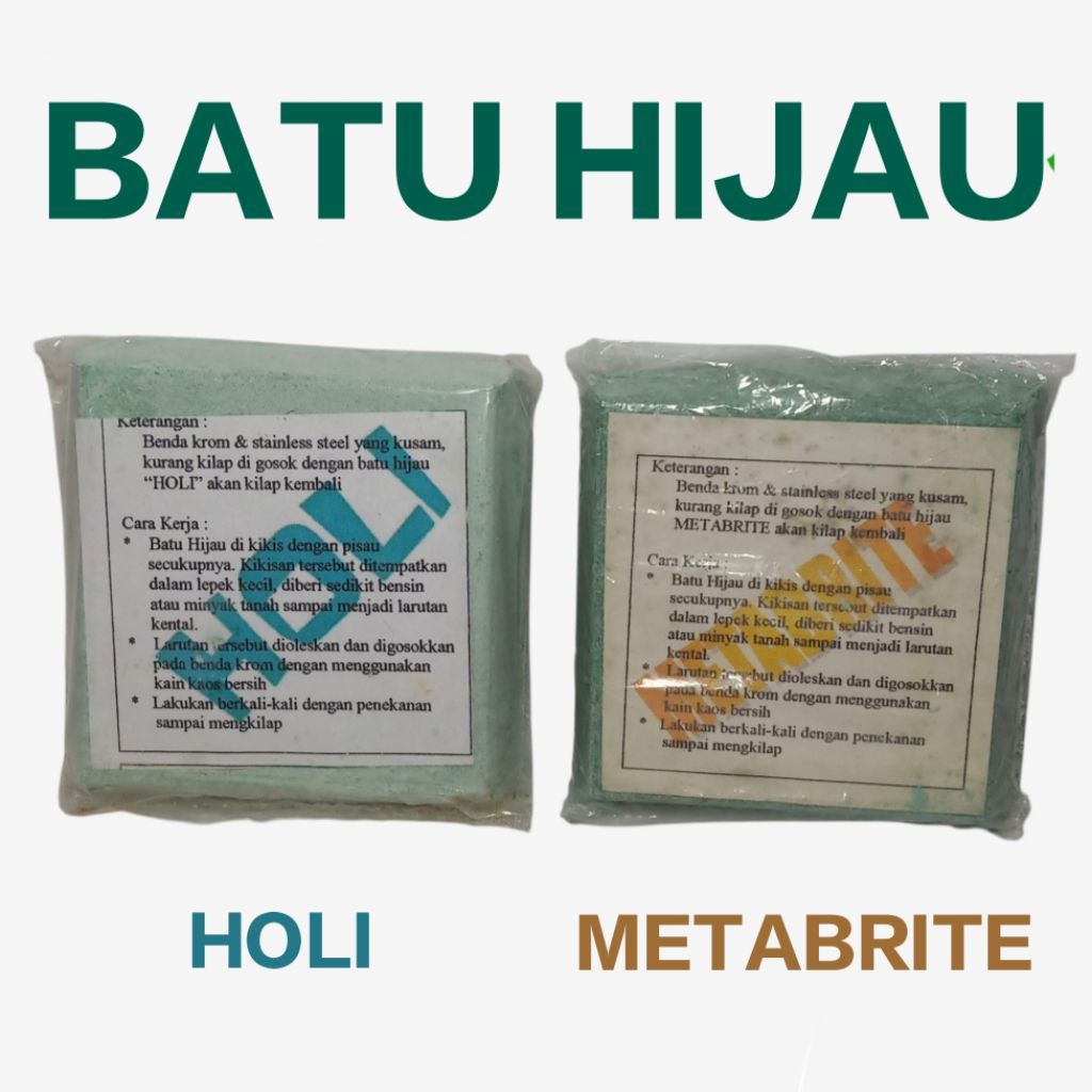 Batu Hijau Pengkilap Logam