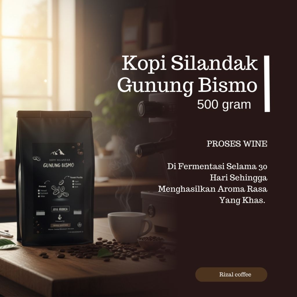 BUBUK KOPI ARABICA WINE SILANDAK SLUKATAN GUNUNG BISMO WONOSOBO