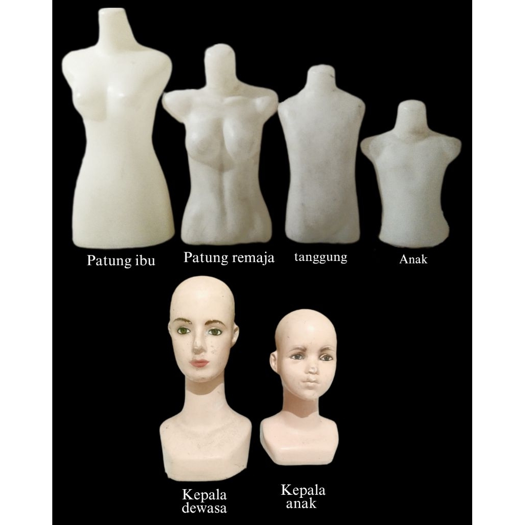 Patung manekin baju cowok cewek anak patung kepala pl