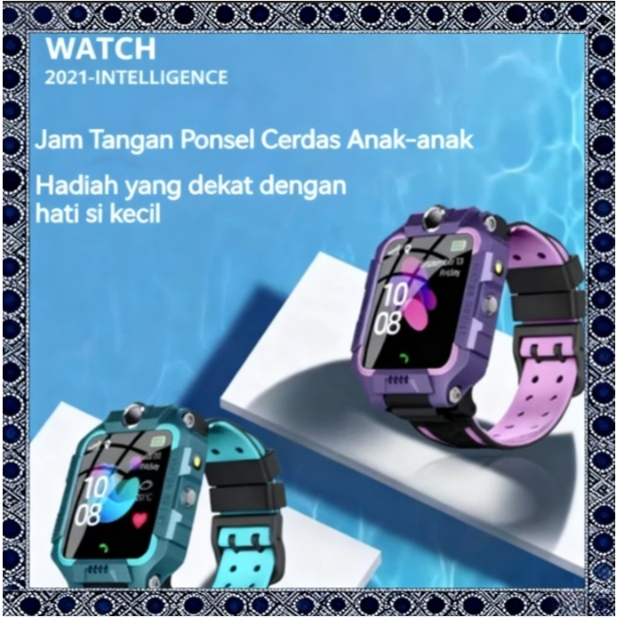 COD  Smartwatch Anak Jam tangan pintar anak Z6 dengan layar AMOLED 1,44 inci, tahan air, baterai 700