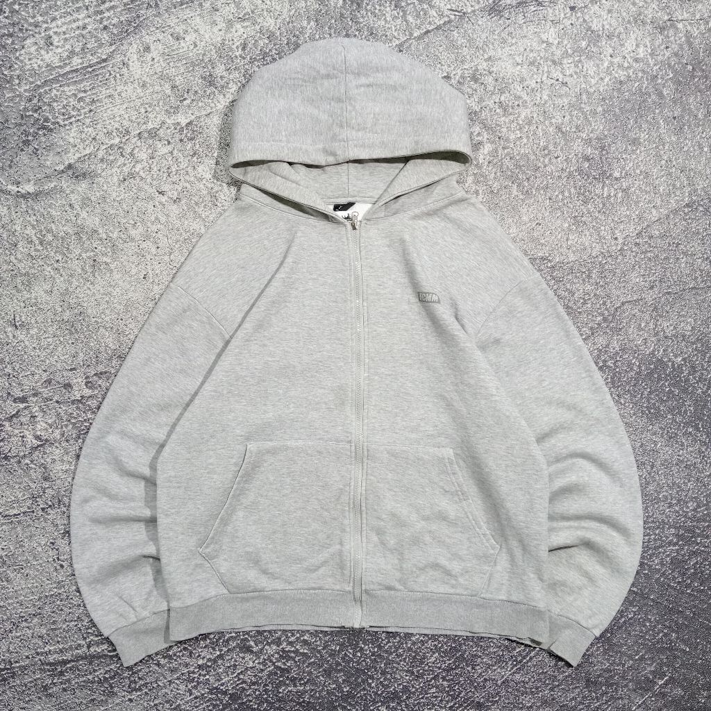 jaket Hoodie Zipper FCMM abu jaket casual murah size xl