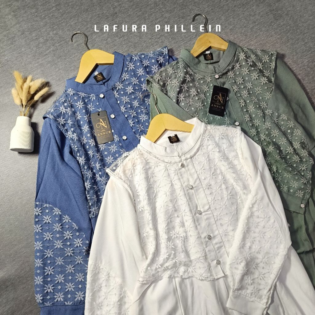 LAFURA PHILLEIN | DRES/ GAMIS AN NUR COLLECTION/Gamis set outer bisa dilepas pasang