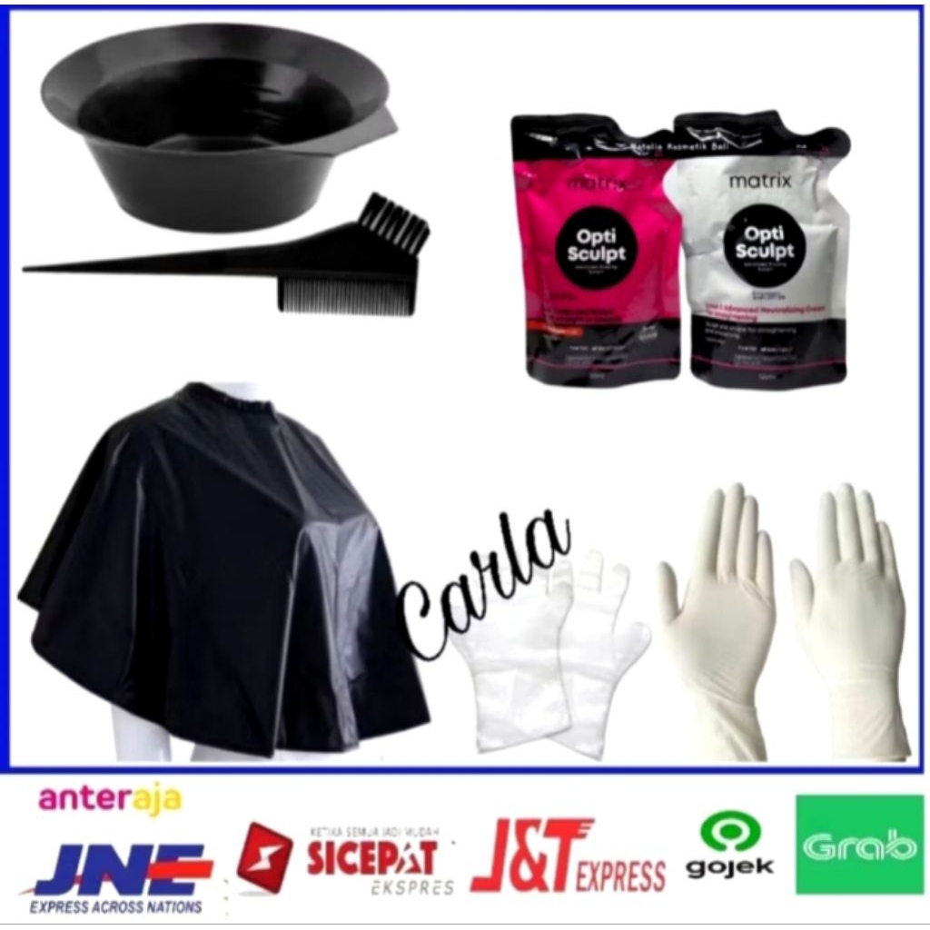 1set smoothing rambut matrix opti sclupt mini 125ml step 1 dan step 2,alat cat rambut, mangkok cat, 