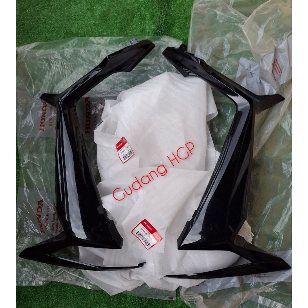 Cover Sayap Kiri Kanan Hitam Supra X 125 F1 Nw 2014 - Sekarang 64400 64450-K41-N00ZC Ori Honda Genui