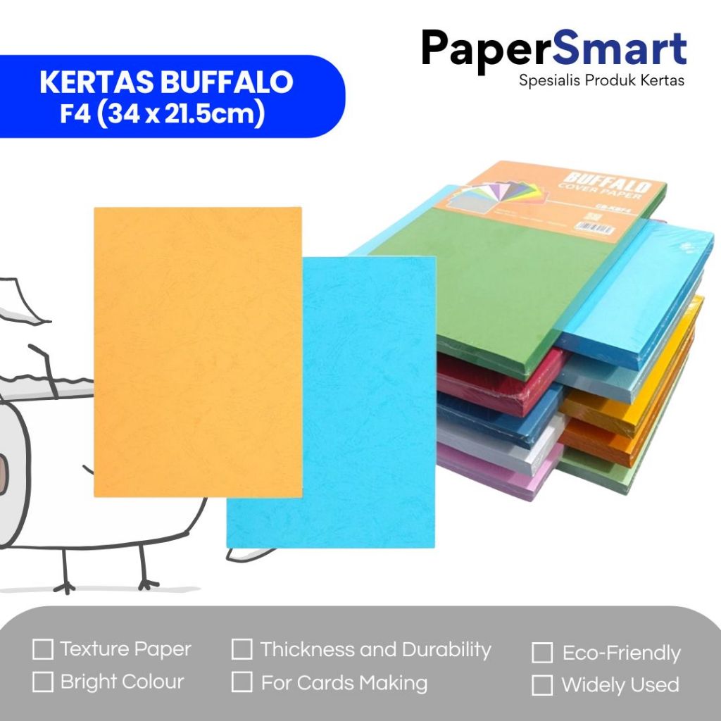Kertas Buffalo F4 / Cover Paper Buffalo / Grain Binding Cover F4(34 x 21.5cm) / Kertas Jilid Buffalo