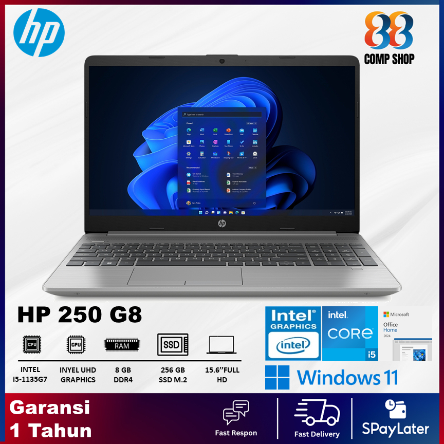 LAPTOP HP 250 G8 I5 1135G7 MEMORY 8GB / SSD 256GB WINDOWS 11 15.6FHD