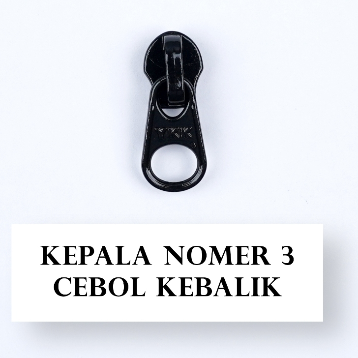 kepala pendek zipper YKK ziper coil koil resleting risleting ykk no 3 terbalik kebalik reverse cebol