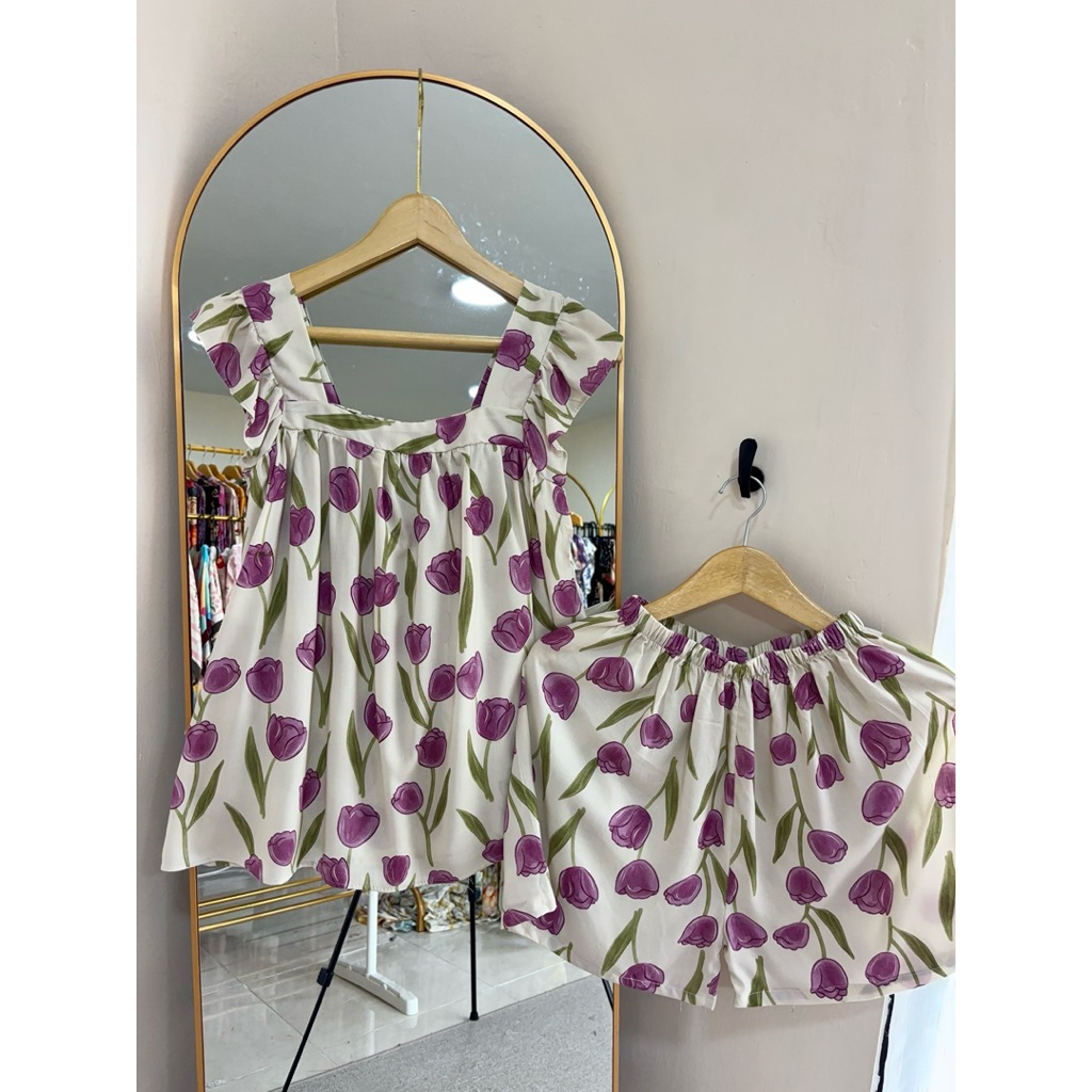 Pajamas Kutung Oneset Kutung One Set Rayon Piyama Rayon Jumbo Busui Grosir Daster Rayon Jember Nestu