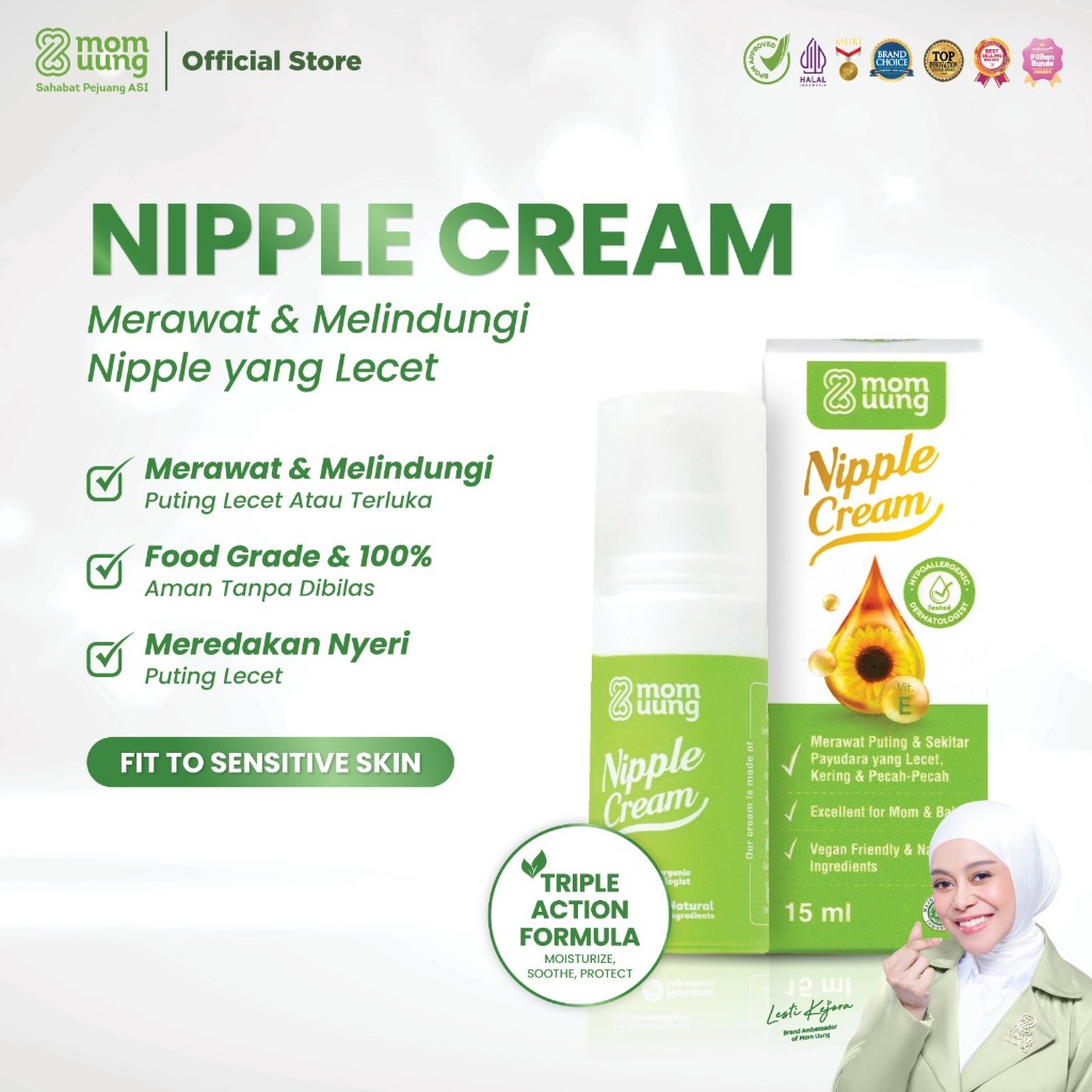 Mom Uung Nipple Cream - Krim Puting Lecet - Food Grade Aman Untuk Bayi - Halal BPOM