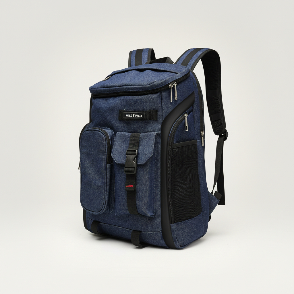 Durable- Tas Ransel Pria Jeans Premium Kapasitas Besar Tas Olahraga Tas Badminton