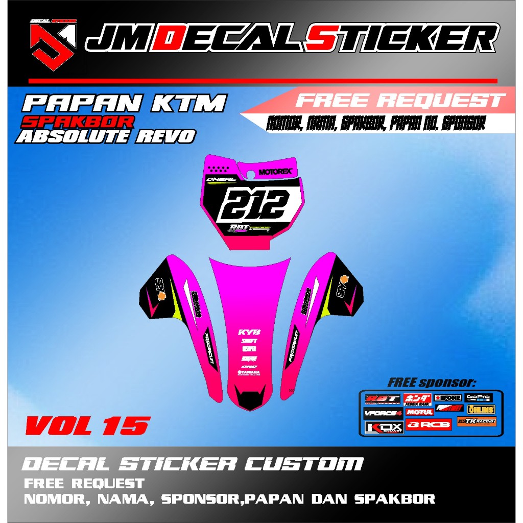 COD DECAL STICKER   PAPAN NOMOR SPAKBOR ABSOLUTE REVO STICKER TERBARU TERVIRAL  JM  vol 15