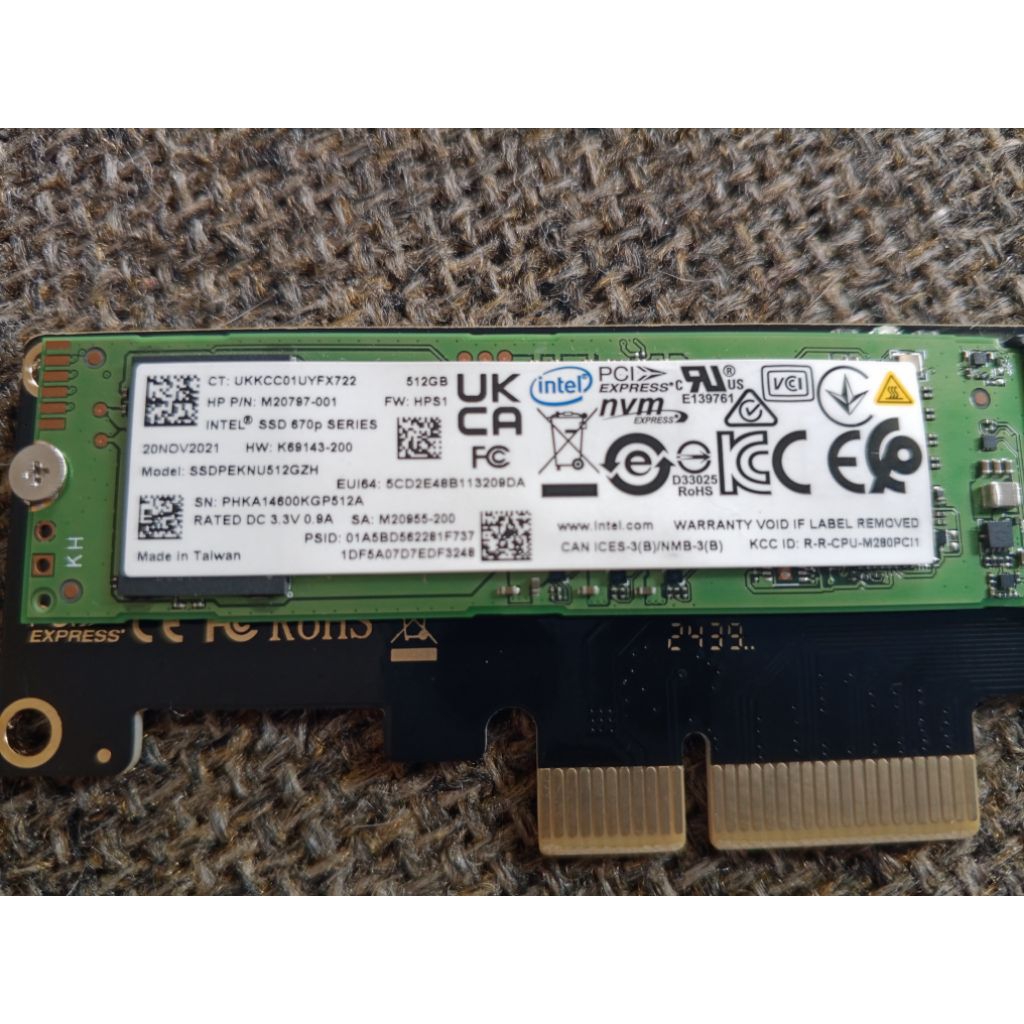 NVMe Intel SSD 670p 512gb