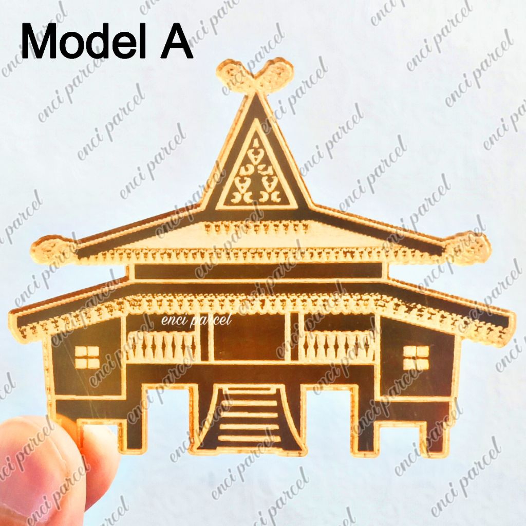 miniatur rumah adat riau model selaso jatuh kembar replika bangunan balai salaso tradisional provins