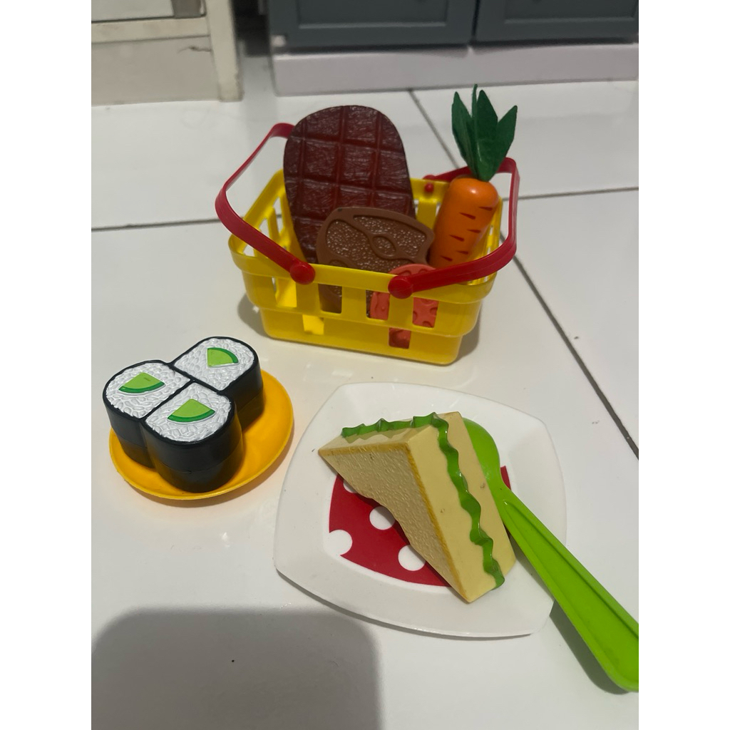 mainan masakan preloved mainan sayur daging preloved