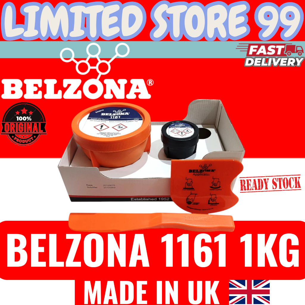 BELZONA 1161 1KG Super UW-Metal Ori UK Base + Solidifier Original Made In UK
