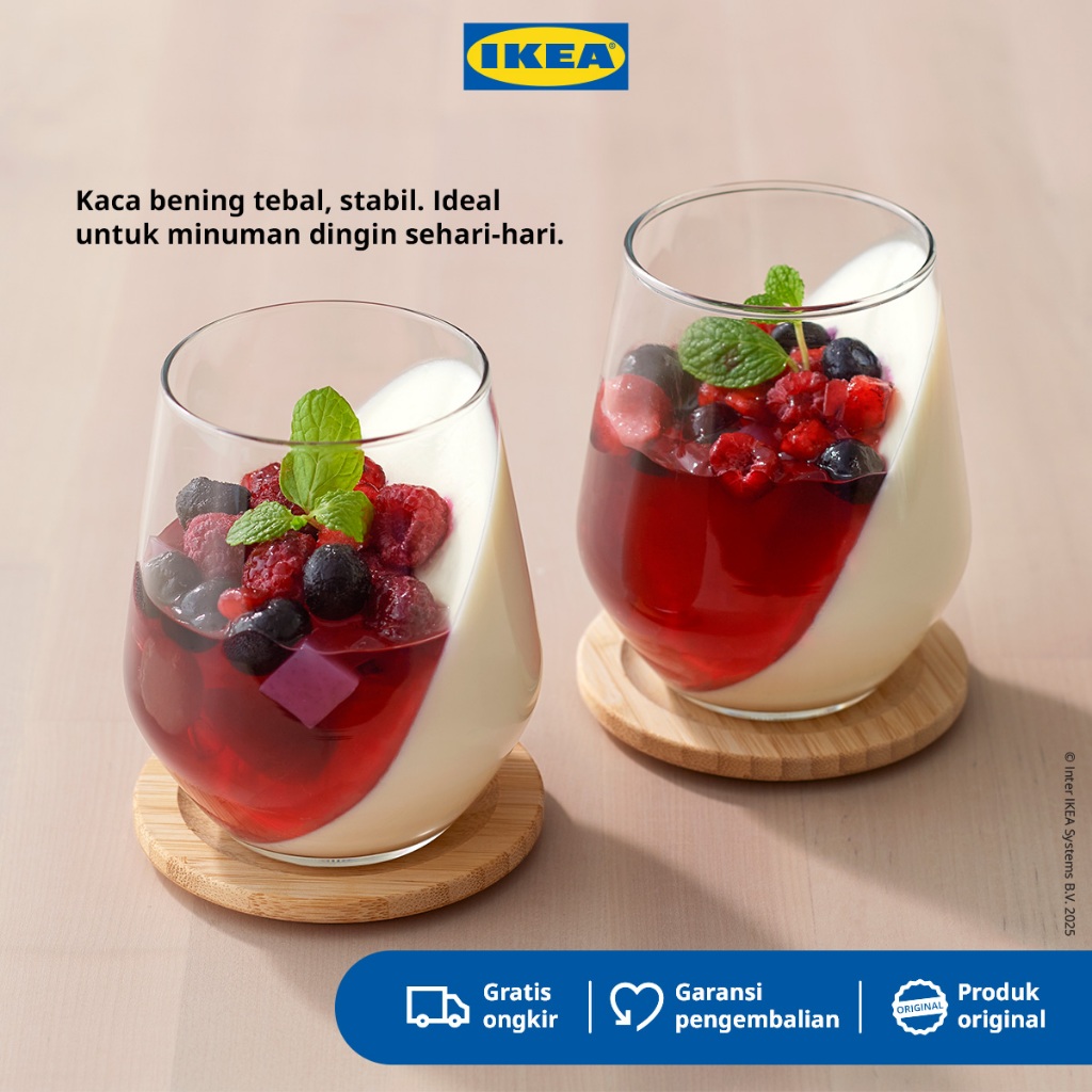 IKEA IVRIG gelas kaca bening berkualitas 45cl