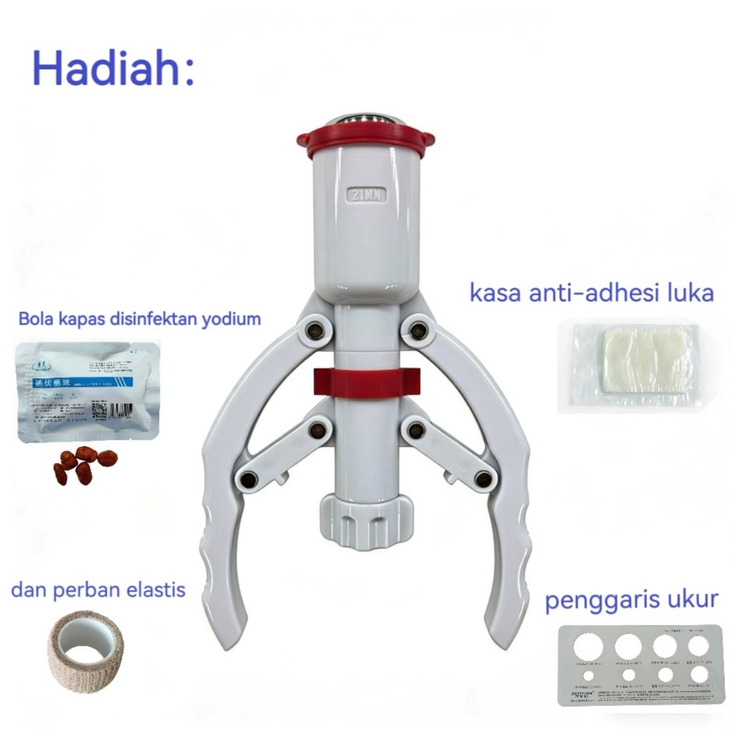 Stapler sunat sekali pakai/pengikat kabel/benang sutra/bola kapas yodium/perban elastis/kasa vaselin