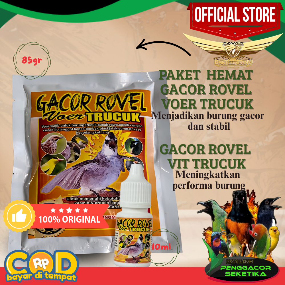 [Paket Hemat] Voer Trucuk & Vitamin Gacor Rovel Pakan Dan Vitamin Penggacor Max