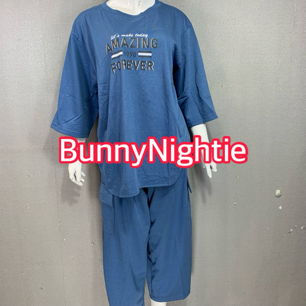 BunnyNightie - Jumbo Cp Tessa Lengan 7/8 | Baju Tidur Tessa | Baju Tidur Wanita