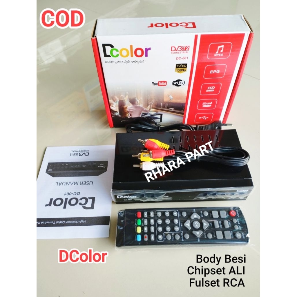 STB SET TOP BOX DVB T2 DCOLOR BODY BESI MURAH BAGUS GRATIS PACKING AMAN SAMPAI TUJUAN