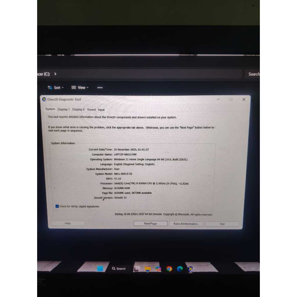 ACER PREDATOR NITRO 5 SECOND