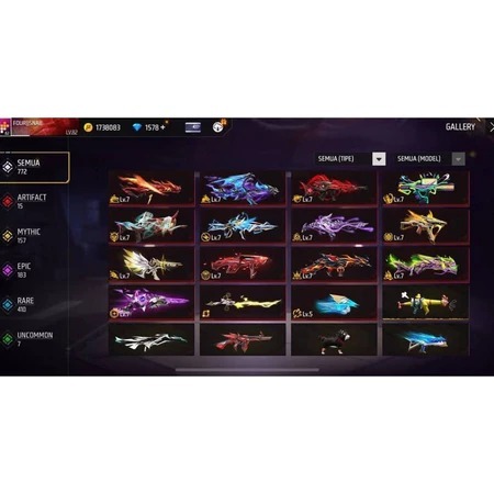 BISA COD Akun Free Fire Sultan LV MAX-bundle langka/Elite Pass All season,banyak diamond