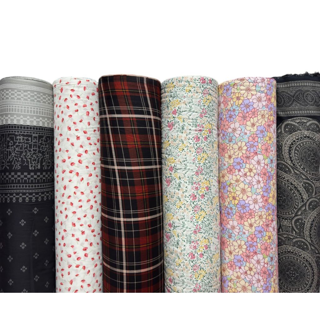 kain bahan katun rayon motiv printing