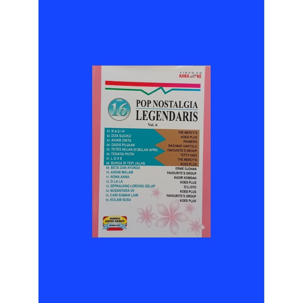 VCD Karaoke 16 Pop Nostalgia Legendaris vol 6