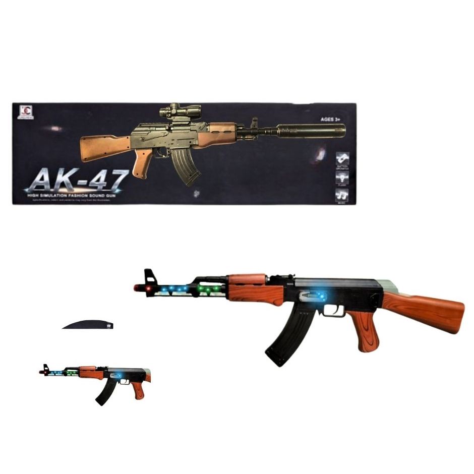 [WGG AK47]Pistol Mainan AK-47 Suara Tembakan Bergetar || Pistol Mainan AK-74 Infrared